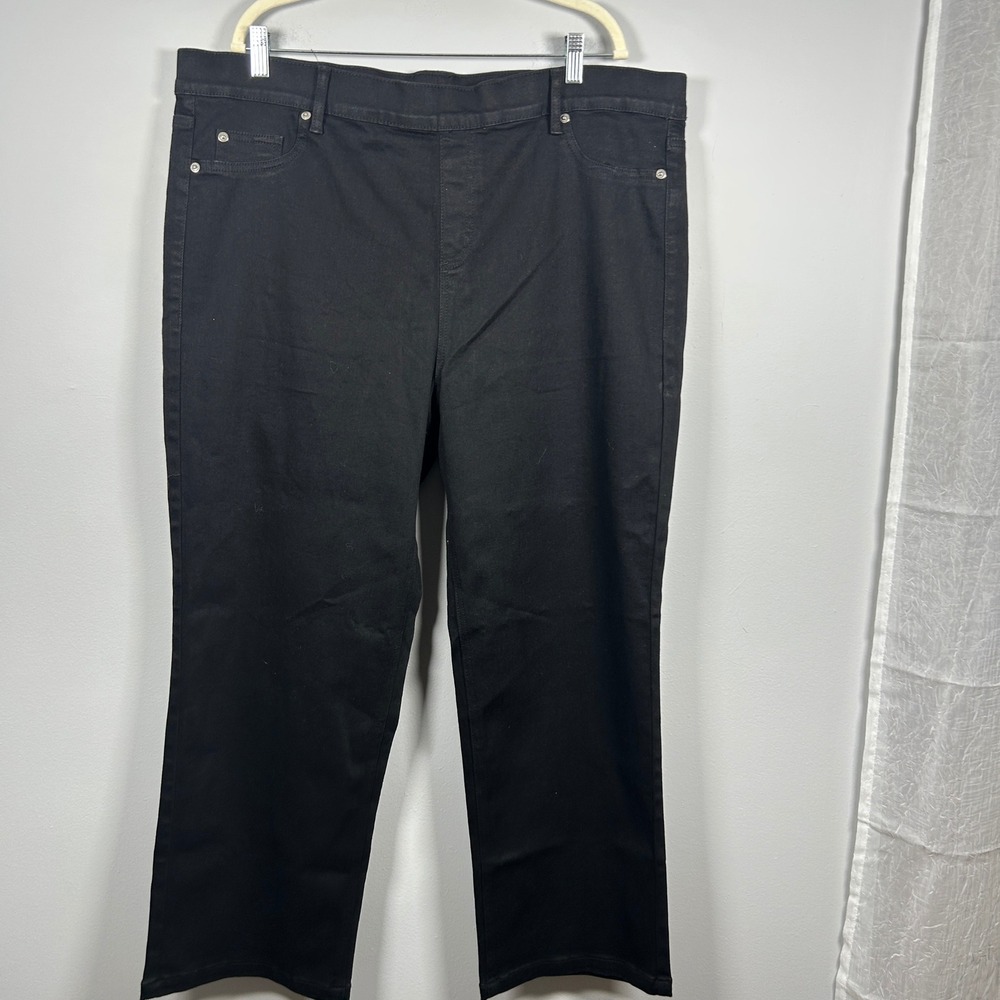 32 Degrees Heat Pants Women XXL Black Pull On Straight Leg 5 Pocket Stretch